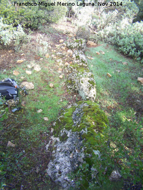 La Camuña - La Camuña. Alineación de grandes bloques de piedra