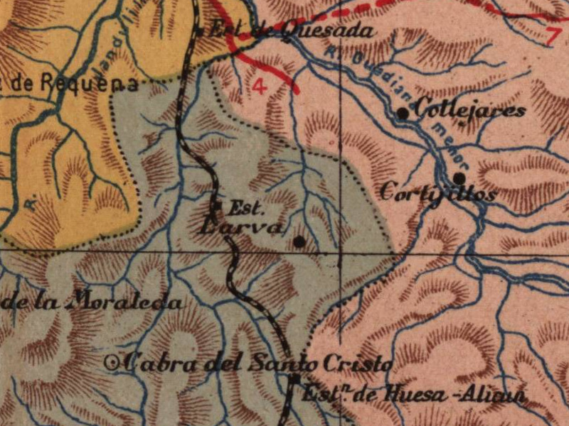 Río Guadiana Menor - Río Guadiana Menor. Mapa 1901