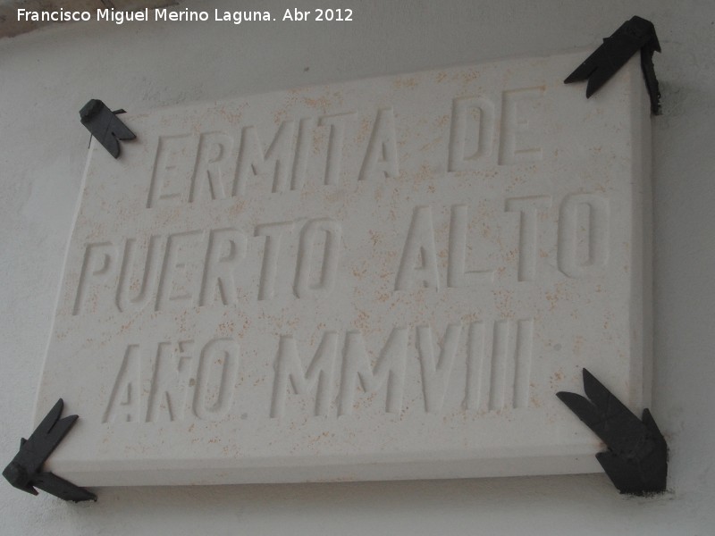 Ermita de la Virgen de los Ángeles - Ermita de la Virgen de los Ángeles. Placa