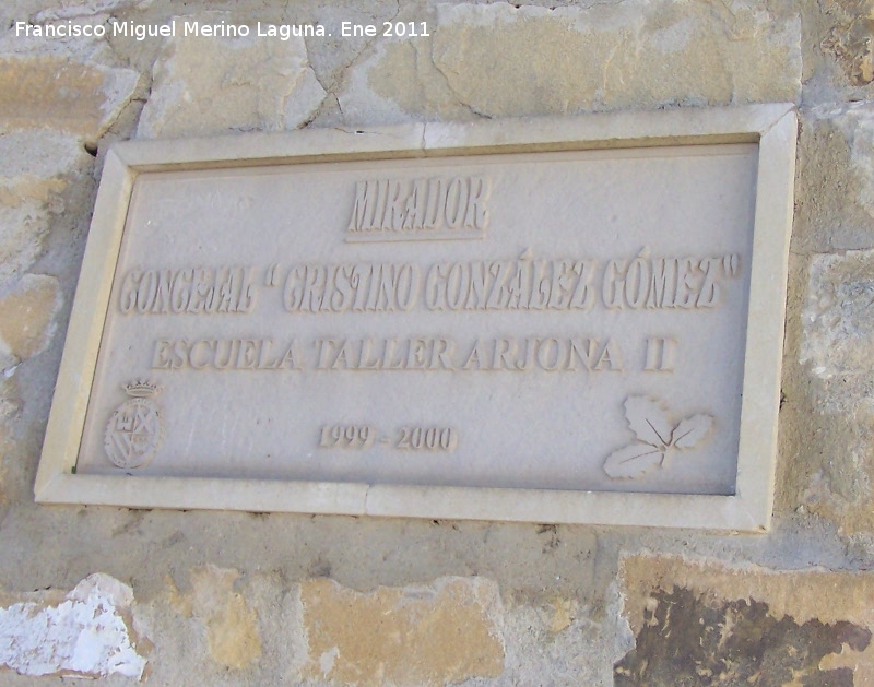 Mirador Concejal Cristino González Gómez - Mirador Concejal Cristino González Gómez. Placa