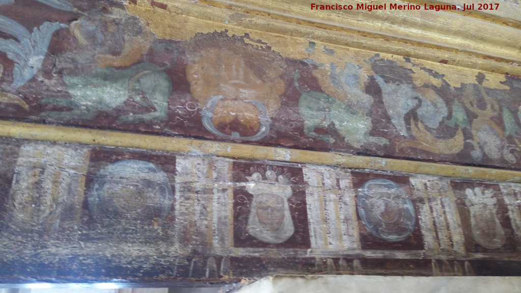 Alhambra. Mexuar - Alhambra. Mexuar. Viguería con frescos