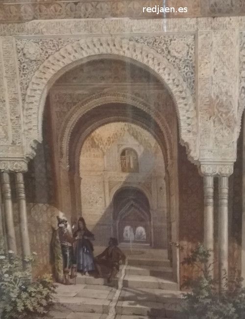 Alhambra. Patio de los Leones - Alhambra. Patio de los Leones. Dibujo antiguo. Casa de los Tiros