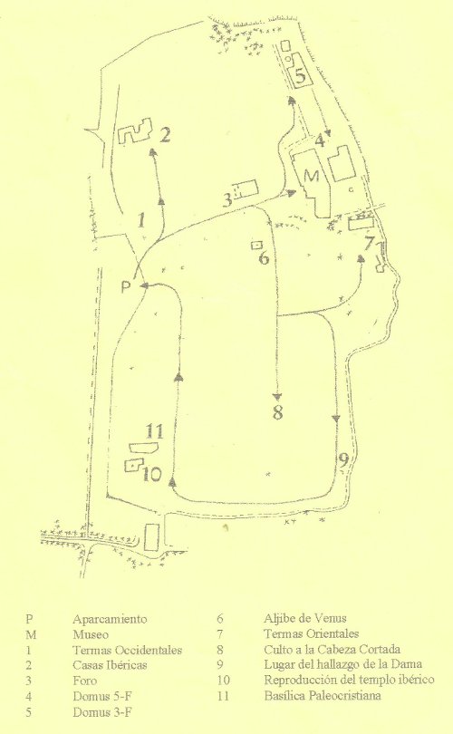 Yacimiento arqueológico de La Alcudia - Yacimiento arqueológico de La Alcudia. Plano