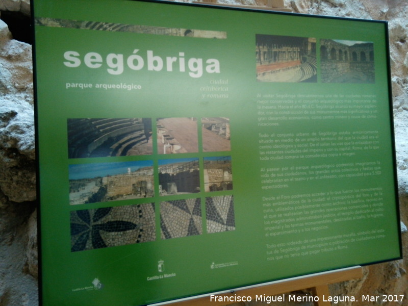 Segóbriga - Segóbriga. Cartel en Calatrava la Vieja