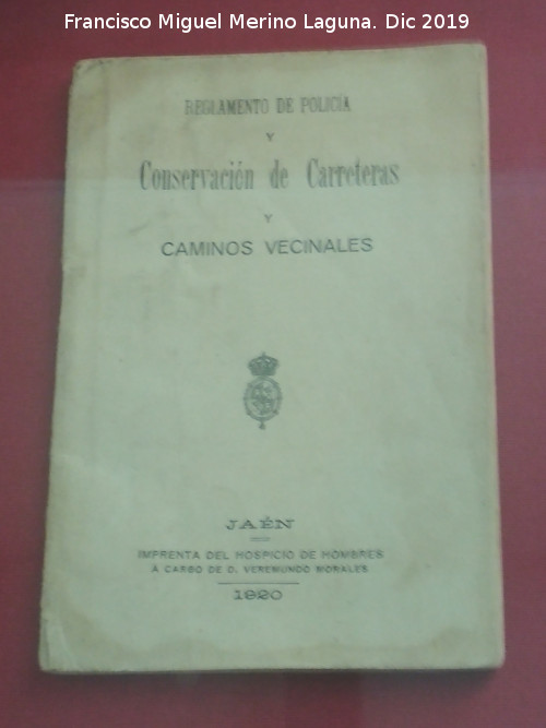 Provincia de Ja�n - Provincia de Ja�n. Caminos Vecinales de Ja�n 1920. Colecci�n de Francisco Rubio Aguilar