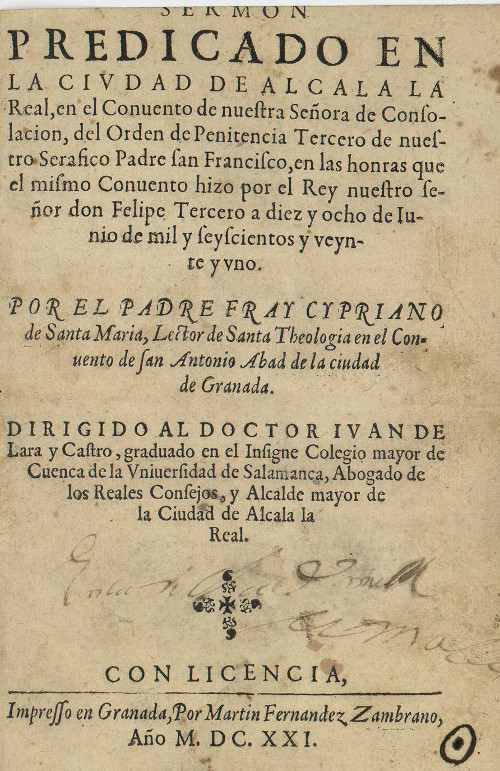 Historia de Alcalá la Real - Historia de Alcalá la Real. Predicado 1621