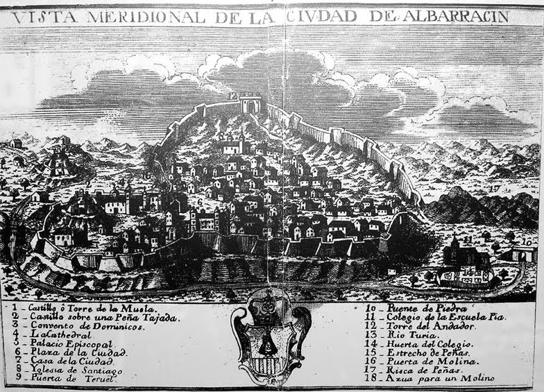 Historia de Albarracín - Historia de Albarracín. Dibujo antiguo