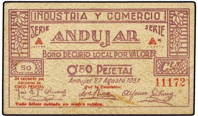 Historia de Andújar - Historia de Andújar. Billete de Andújar