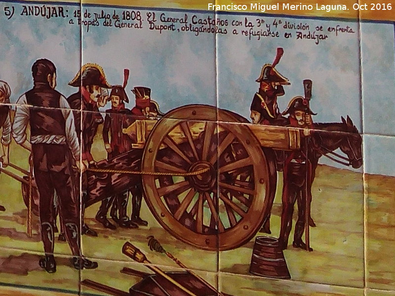Historia de Andújar - Historia de Andújar. Azulejos en la Casa de Postas - Villanueva de la Reina