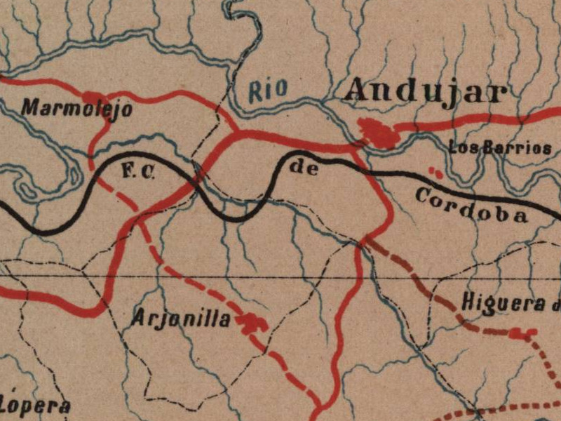 Historia de Andújar - Historia de Andújar. Mapa 1885