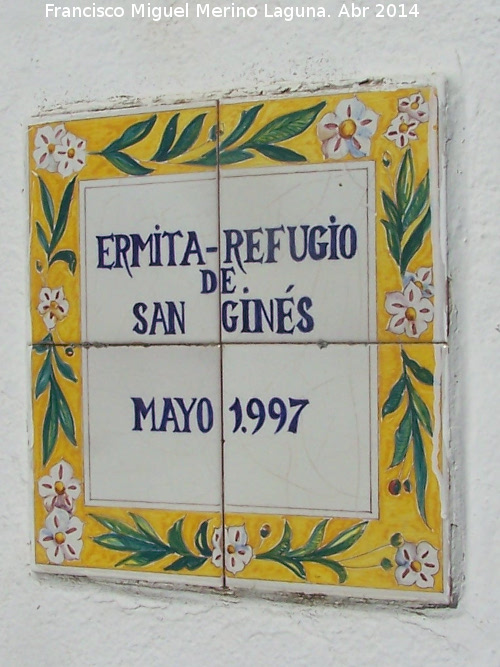 Ermita de San Ginés - Ermita de San Ginés. Placa