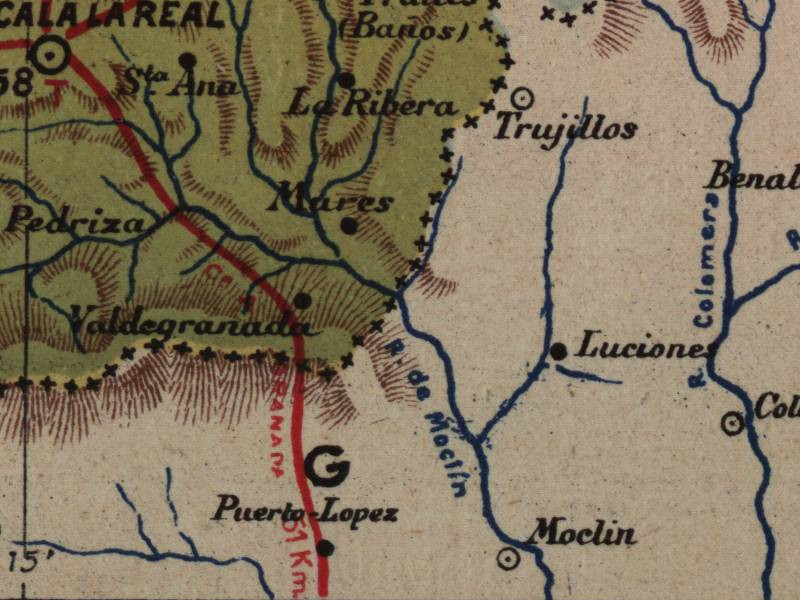 Historia de Moclín - Historia de Moclín. Mapa 1901