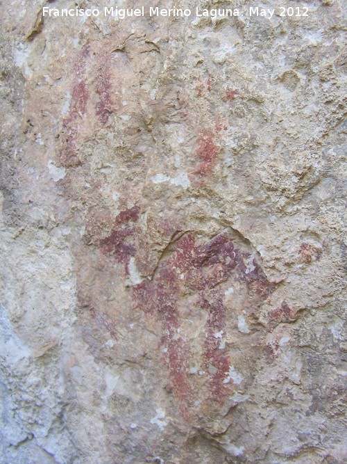 Pinturas rupestres de la Cañada de la Corcuela - Pinturas rupestres de la Cañada de la Corcuela. Cabra izquierda baja