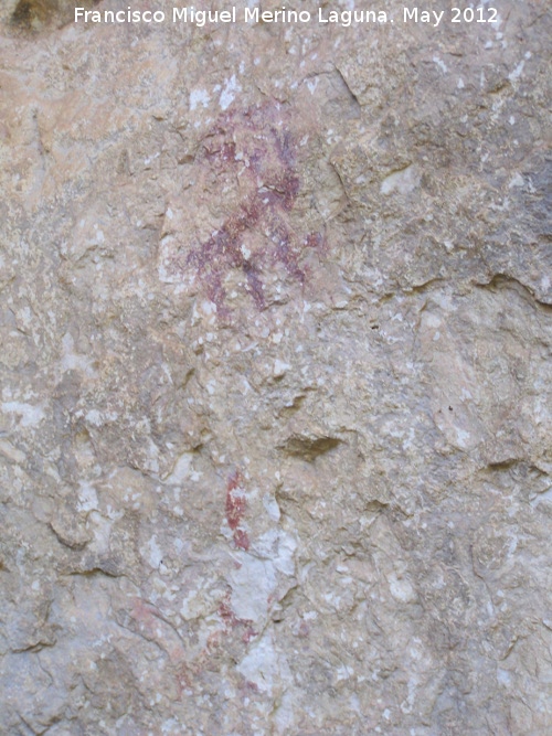 Pinturas rupestres de la Cañada de la Corcuela - Pinturas rupestres de la Cañada de la Corcuela. Cabra y restos