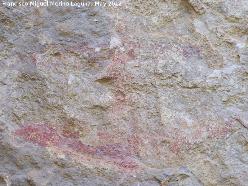 Pinturas rupestres de la Cañada de la Corcuela - Pinturas rupestres de la Cañada de la Corcuela. Antropomorfo con forma de ancla
