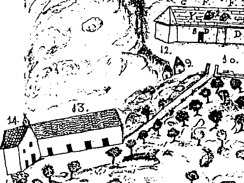 Ermita de San Cosme y San Damin - Ermita de San Cosme y San Damin. Plano antiguo. Representada con el nmero 14