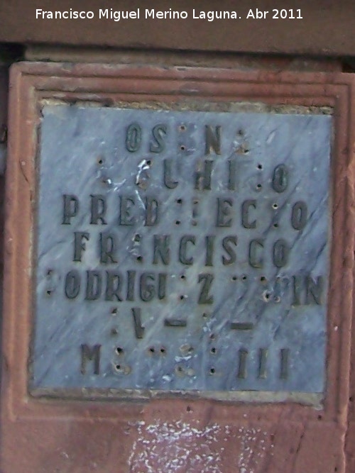 Monumento a Francisco Rodríguez Marín - Monumento a Francisco Rodríguez Marín. Placa