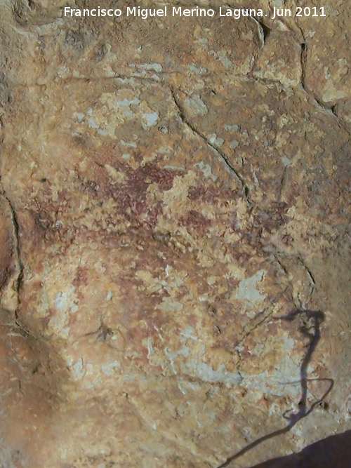 Pinturas rupestres de la Peña del Gorrión VI - Pinturas rupestres de la Peña del Gorrión VI. Posible zooformo y manchas