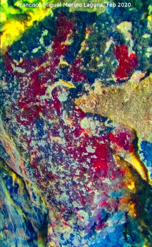 Pinturas rupestres de la Pe�a del Gorri�n V - Pinturas rupestres de la Pe�a del Gorri�n V. Tratada con Dstretch