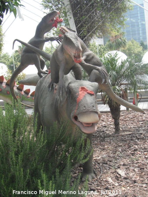 Velocirráptor - Velocirráptor. Atacando a un Iguanodón. Valencia