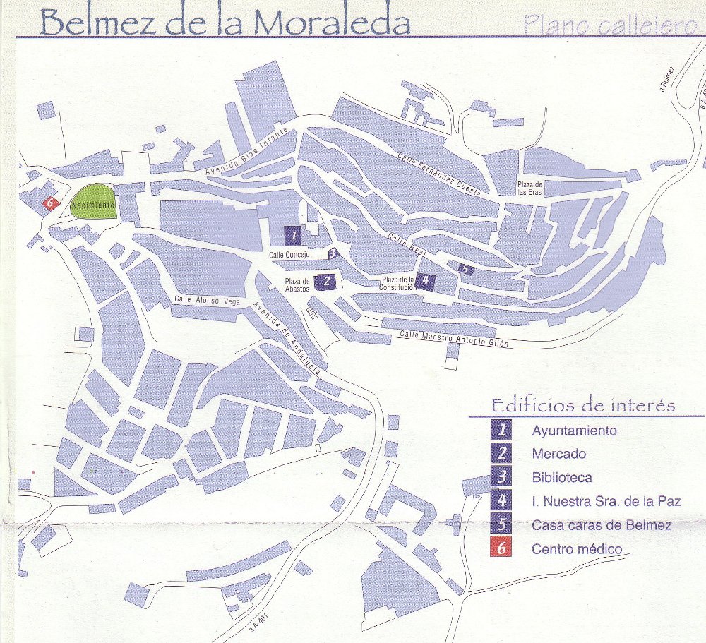 Bélmez de la Moraleda - Bélmez de la Moraleda. Plano