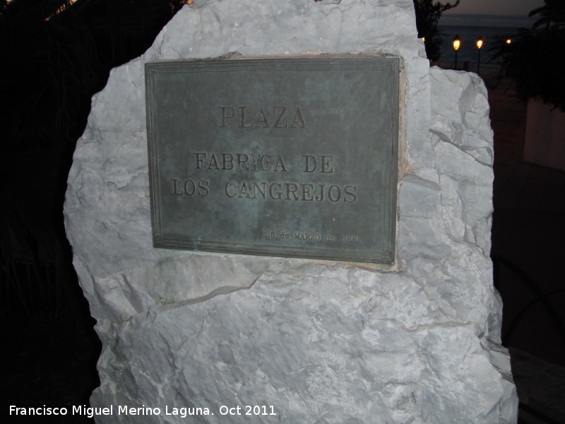 Plaza Fábrica de los Cangrejos - Plaza Fábrica de los Cangrejos. Placa