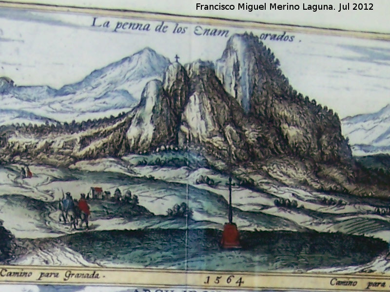 Peña de los Enamorados - Peña de los Enamorados. Digujo de 1564