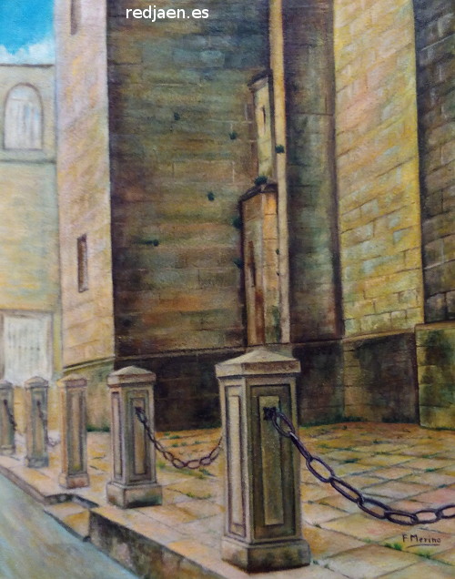 Colegiata de Santiago - Colegiata de Santiago. Óleo de Francisco Merino Megías