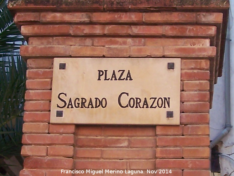 Plaza Sagrado Corazón - Plaza Sagrado Corazón. Placa