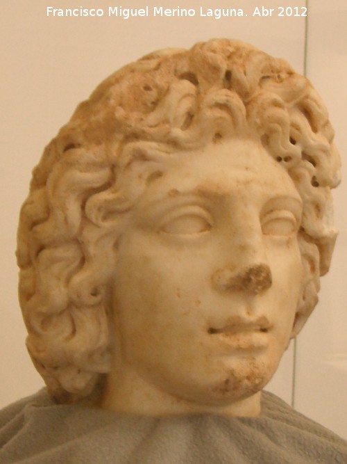 Yacimiento del Caserío Silverio - Yacimiento del Caserío Silverio. Cabeza de Alejandro-Apolo-Helios. Museo Municipal