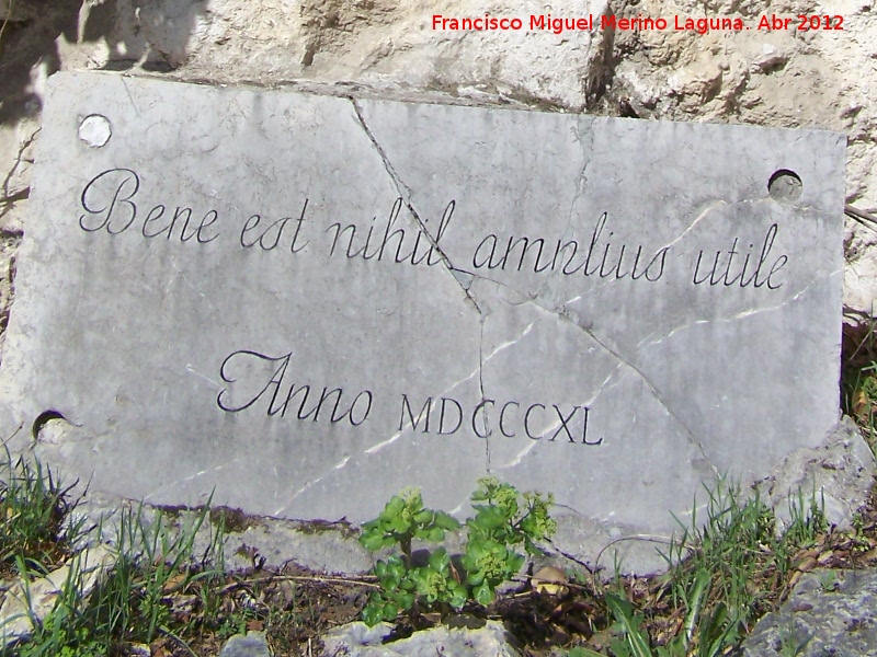 Antiguo Túnel de Santa Lucía - Antiguo Túnel de Santa Lucía. Placa