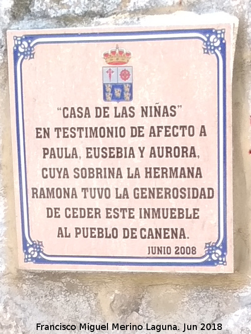 Casa de las Niñas - Casa de las Niñas. Placa