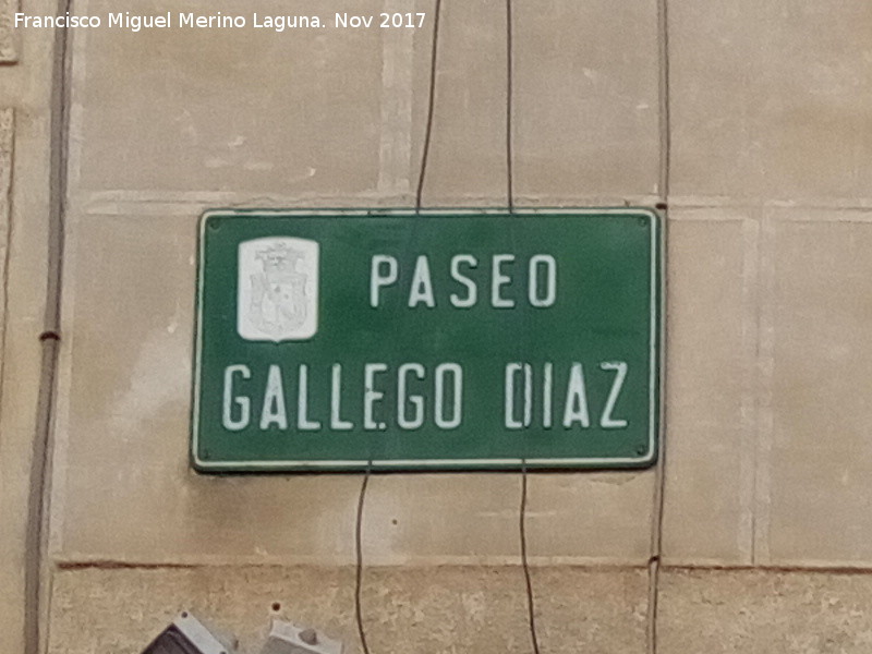 Paseo Gallego Díaz - Paseo Gallego Díaz. Placa