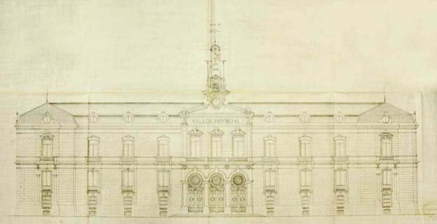 Palacio de la Diputación - Palacio de la Diputación. Proyecto de fachada para el Palacio Provincial. Justino Flórez, 1885. Archivo de la Diputación de Jaén.