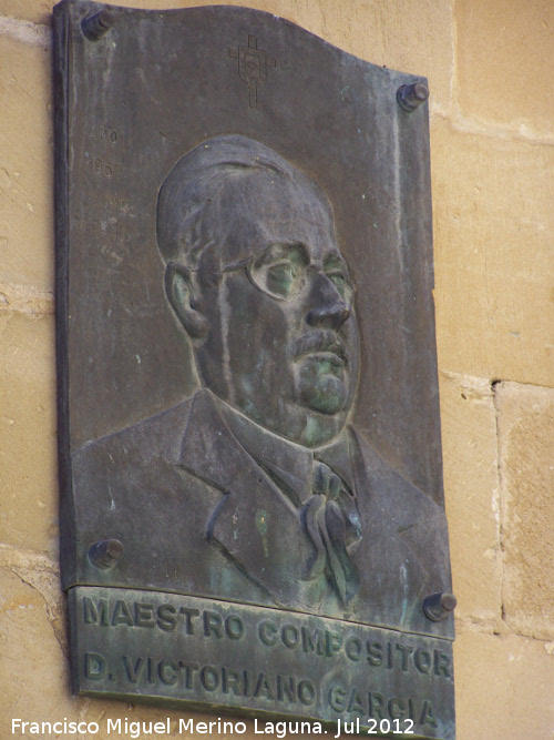 Monumento a Victoriano García - Monumento a Victoriano García. Placa