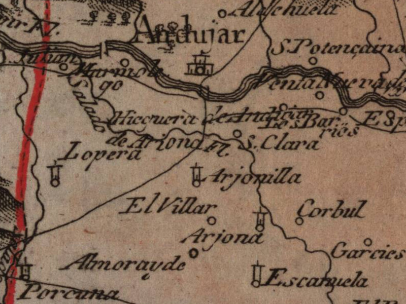 Aldea San Julián - Aldea San Julián. Mapa 1799