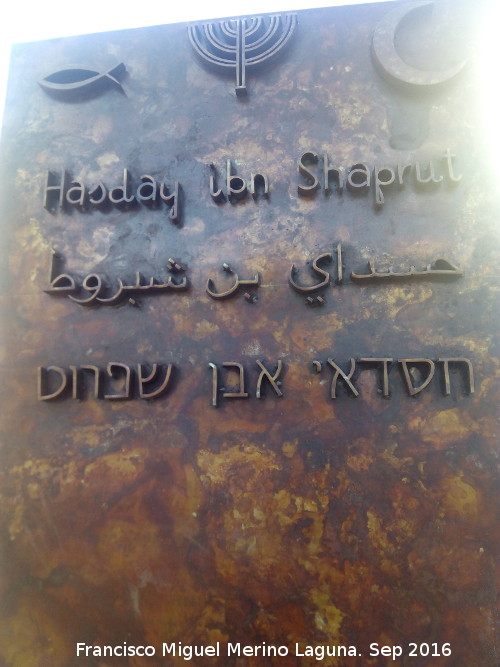 Hasday ibn Shaprut - Hasday ibn Shaprut. Monumento en Jaén