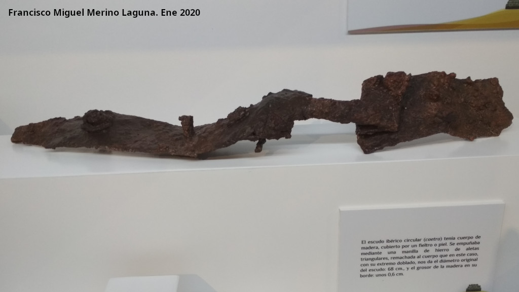 Palacio ibero del Cerro de la Merced - Palacio ibero del Cerro de la Merced. Escudo. Exposici�n en el Museo Ibero de Ja�n