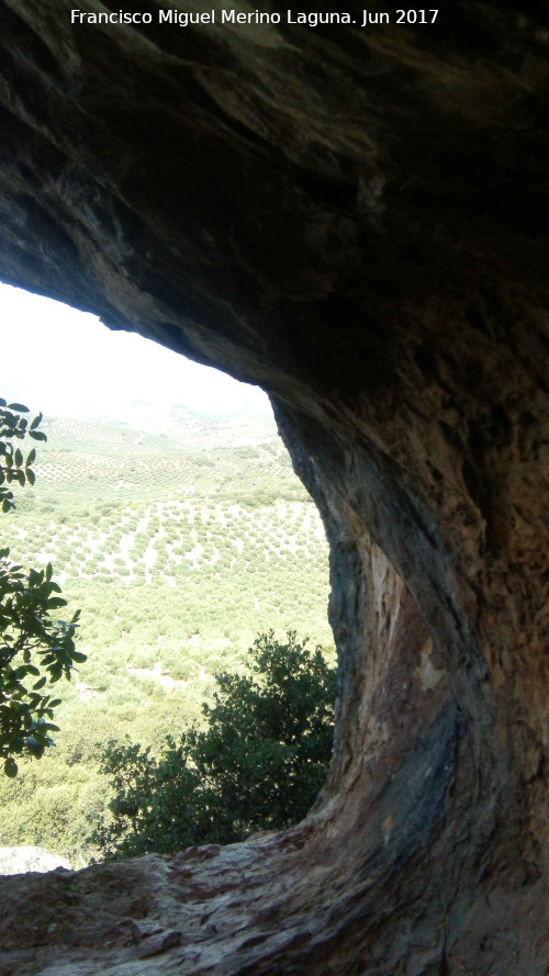Pinturas rupestres del Abrigo de Peñas Rubias I - Pinturas rupestres del Abrigo de Peñas Rubias I. Desde el interior de la cueva