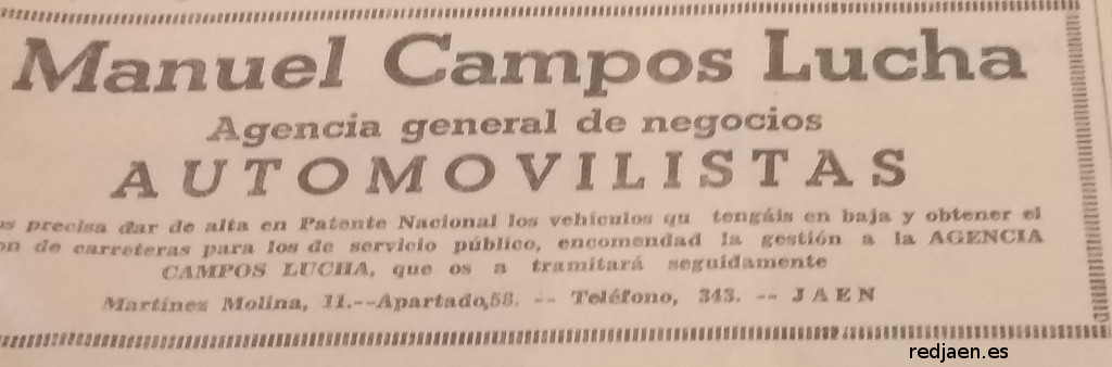 Calle Mart�nez Molina - Calle Mart�nez Molina. Anuncio antiguo. Archivo Hist�rico Provincial