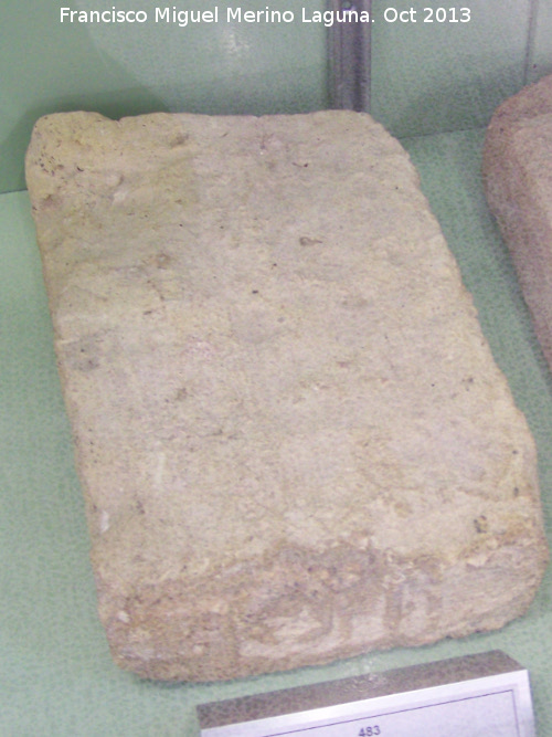 Torre del Corral - Torre del Corral. Ladrillo con inscripcin visigodo. Museo San Antonio de Padua - Martos