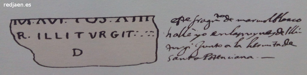 Yacimiento de Santa Potenciana - Yacimiento de Santa Potenciana. Dibujo con inscripción de Ximena Jurado siglo XVII