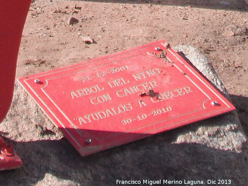 Monumento al Niño con Cancer - Monumento al Niño con Cancer. Placa