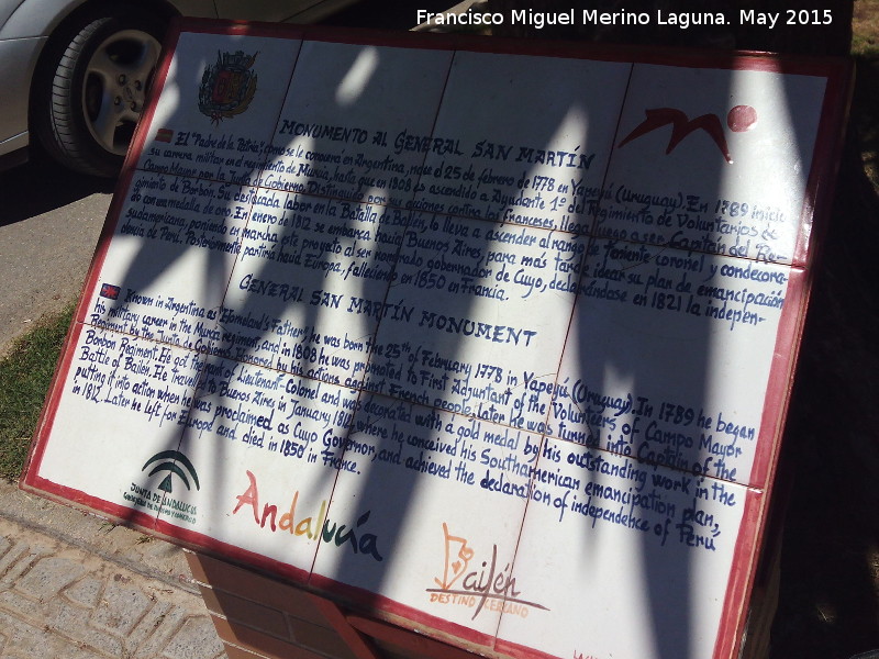 Monumento del General San Martín - Monumento del General San Martín. Placa