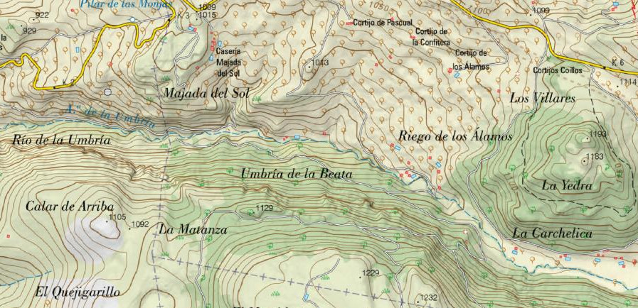 Umbría de la Beata - Umbría de la Beata. Mapa
