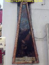 Iglesia de San Juan. Santa Escolástica y San Benito, antigua puerta de pila bautismal. Óleo sobre tabla