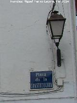 Plaza de la Constitución de Arbuniel. Placa