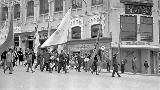 Teatro Cervantes. Foto antigua. Procesión