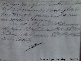 Casa de Postas. Firma del General Castaños
