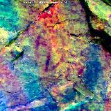 Pinturas rupestres del Collado de la Ginesa. Tratada con Dstretch